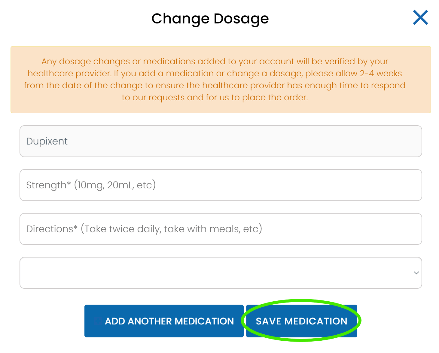 how to update medication dosage